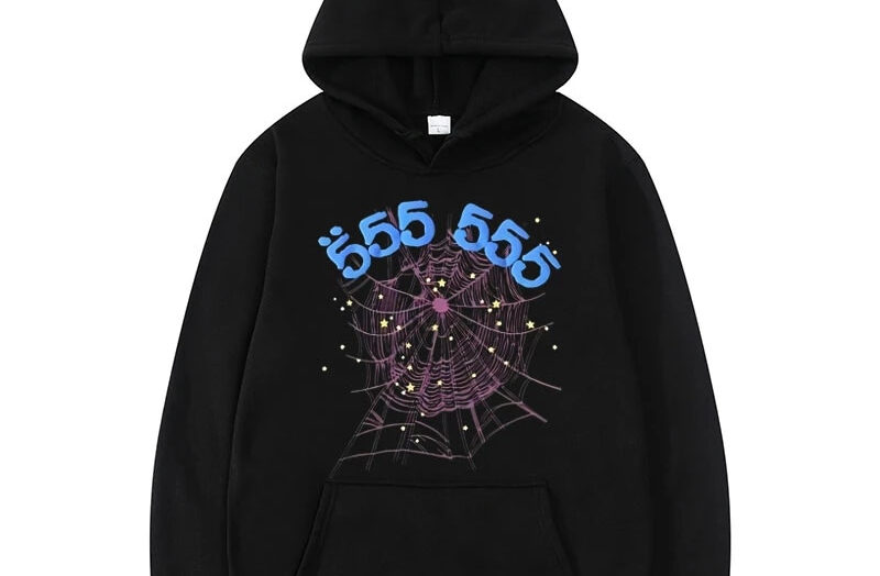 Sp5der 555555 Angel Number Men Black Hoodie