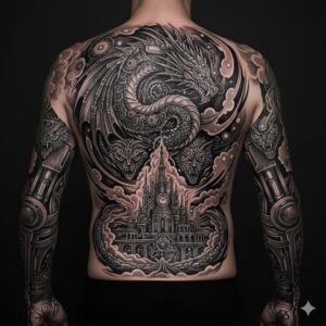 picture of a really complex tattoo design