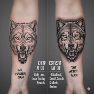 cheap and an expensive tattoo