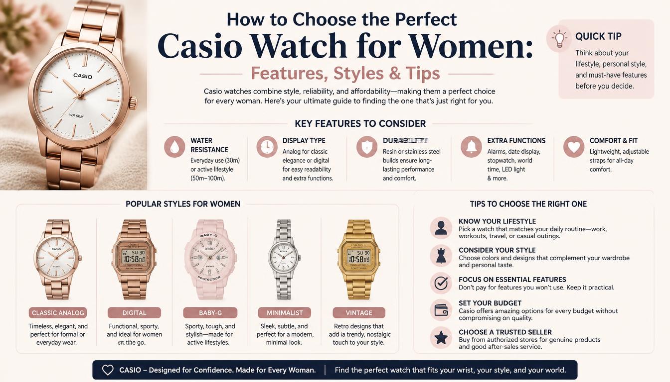 How to Choose the Perfect Casio Watch for Women: Features, Styles & Tips